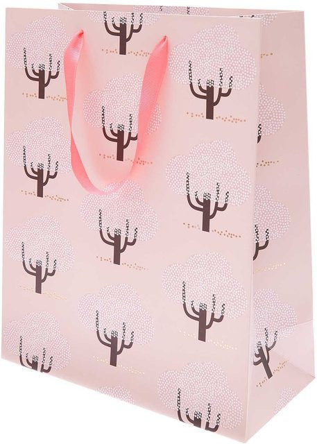 Rico Design Paper Poetry Geschenktüte Kirschbäume in Rosa und Pink, B/T/H: 26 x 12 x 32 cm - Bild 1