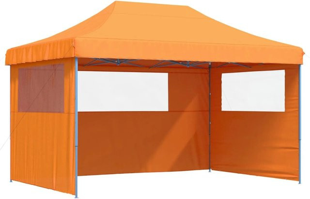 vidaXL Party-Zelt aus Oxford-Stoff in Orange und Weiß mit Stahlgestell, B/T/H: 440 x 292 x 315 cm - Bild 1