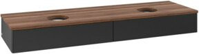 V&B Waschtischunterschrank Antao ohne Frontstruktur mit Beleuchtung, Breite: 160 cm, Tiefe: 50 cm, Farben: Weiß und Blau lackiert - Bild 1
