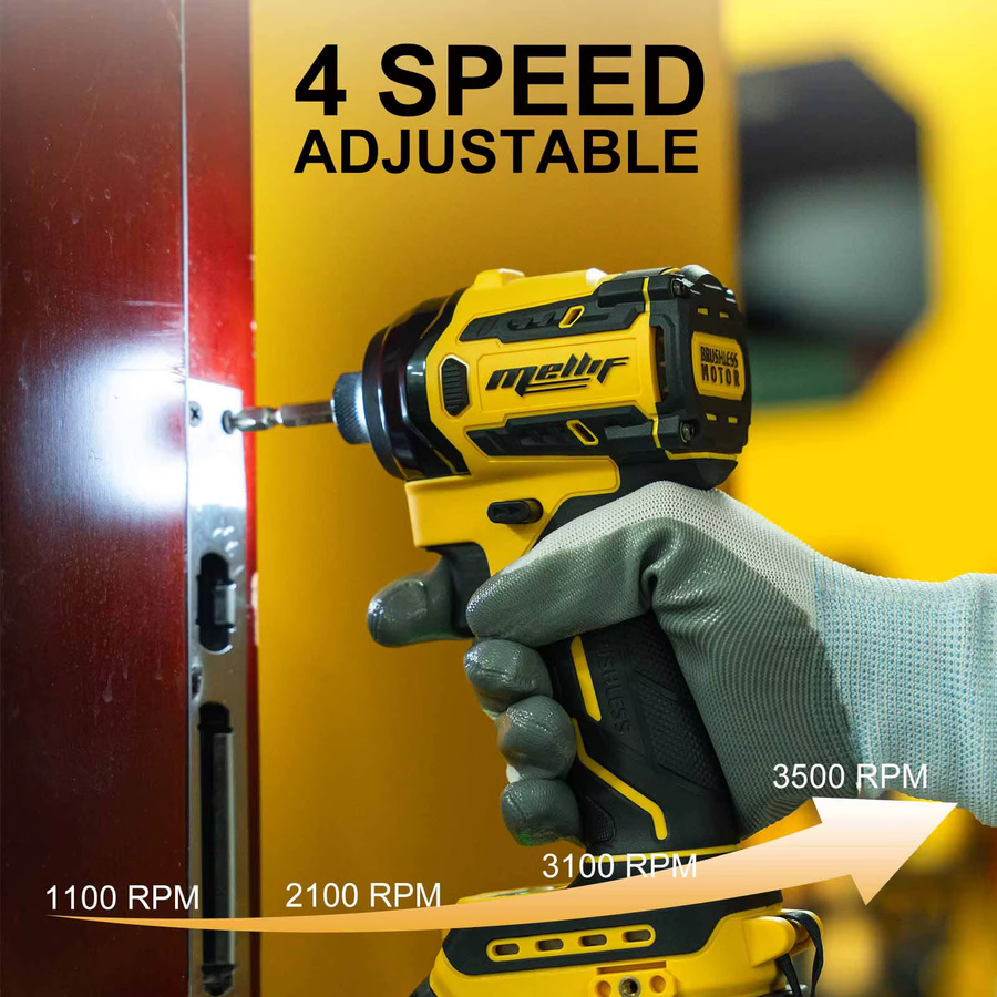 DeWalt 1/4-Zoll bürstenloser Schlagschrauber mit 2212 In-Lbs Drehmoment, 4-Gang und LED-Licht, Gelb - Bild 4