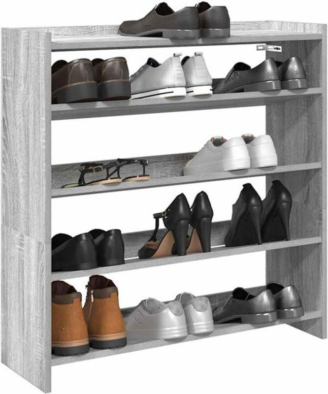Vidaxl Schuhregal Modern in Grau aus Holzwerkstoff, B/T/H: 80 x 25 x 81 cm - Bild 1