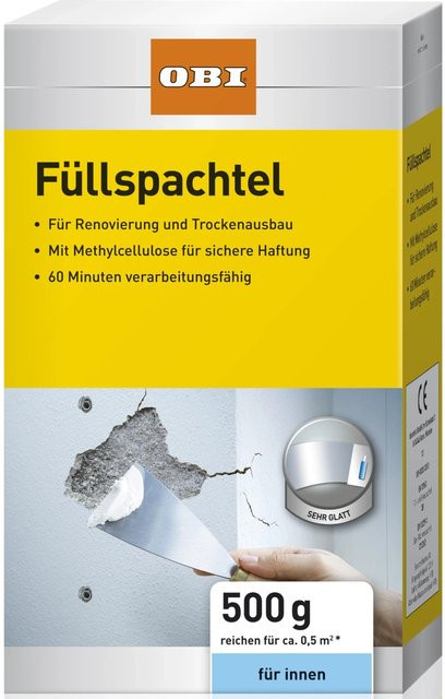 OBI Füllspachtel aus Gips in Weiß, 500 g - Bild 1
