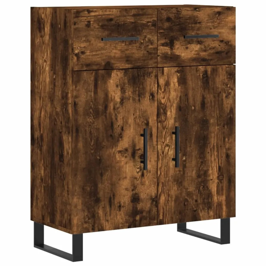 vidaXL Sideboard in Räuchereiche, modern, braun, B/T/H: 69,5 x 34,0 x 90,0 cm - Bild 2
