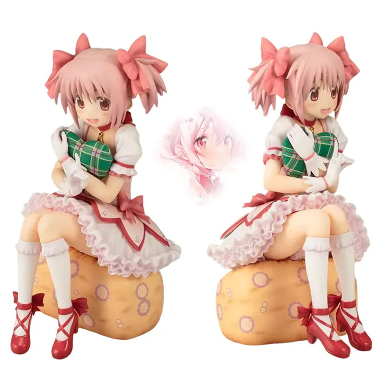 Bandai Puella Magi Madoka Magica Figur in Rosa, 14 cm sitzendes PVC Desktop Ornament für Sammler und Kinder - Bild 2