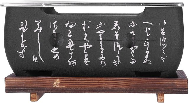 Nensit Japanischer Mini-Holzkohlegrill aus Aluminiumlegierung für den Haushalt, Schwarz - Bild 1