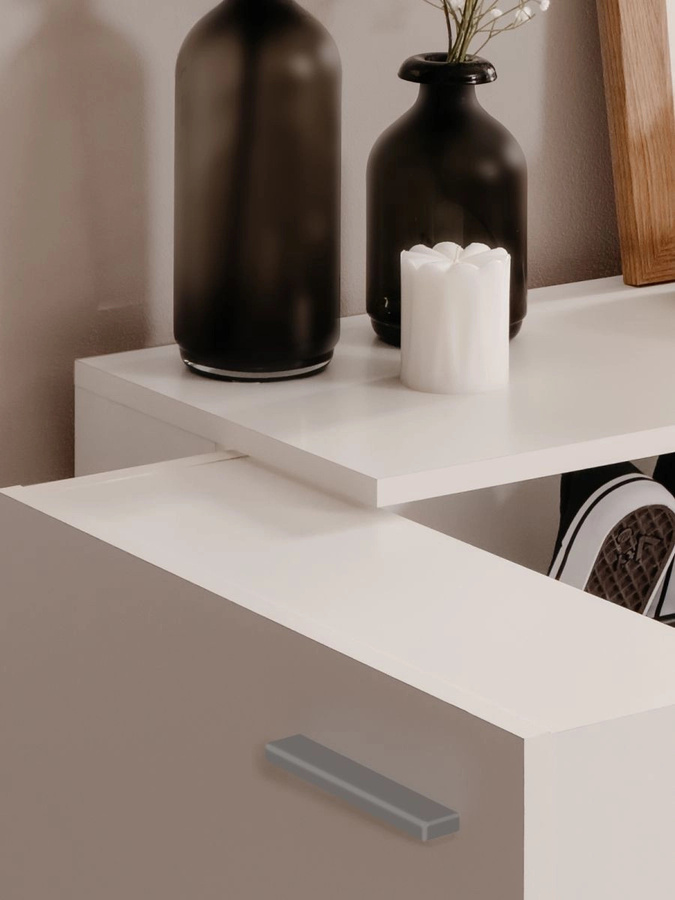 Schuhschrank Logu von Furn.Design in Weiß, modern mit 12 Fächern und 2 Türen, B/H: 100 x 110 cm - Bild 3
