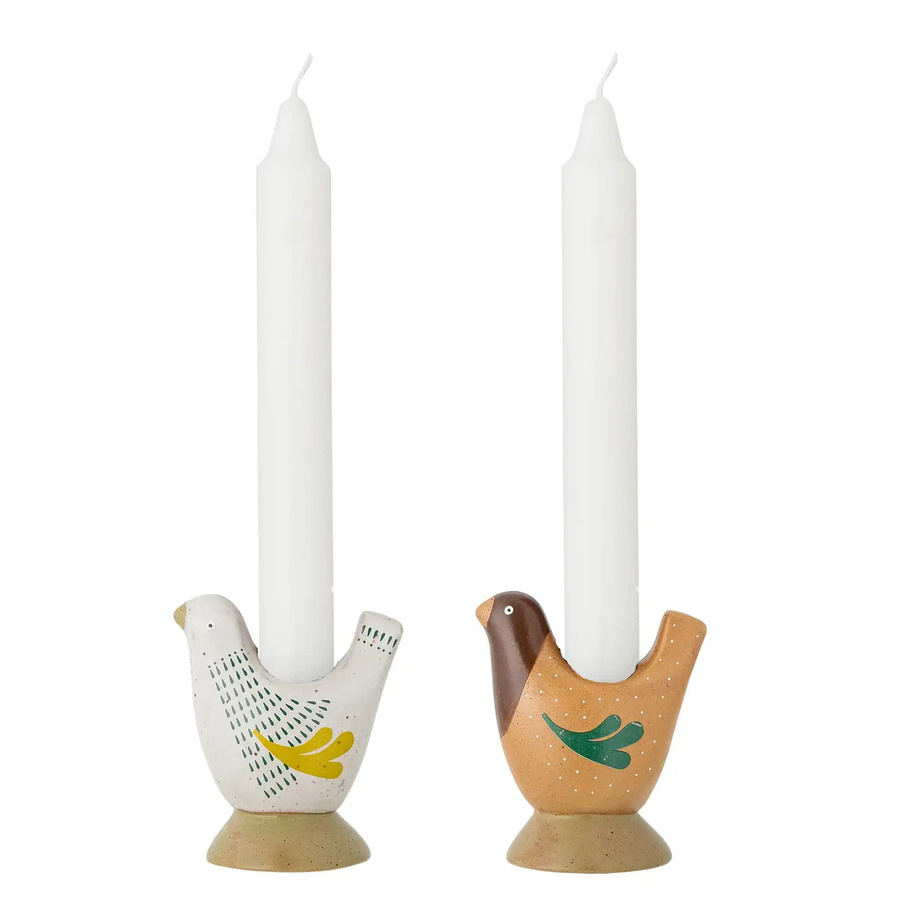 Bloomingville Kerzenhalter Reem aus Keramik in Braun, 2er Set - Bild 1