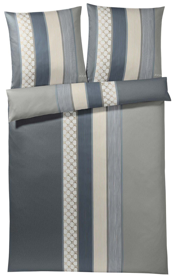 JOOP! Cornflower Stripes Mako-Satin Bettwäsche aus Baumwolle mit Streifenmuster, B/H: 200 x 200 cm und 40 x 80 cm - Bild 1