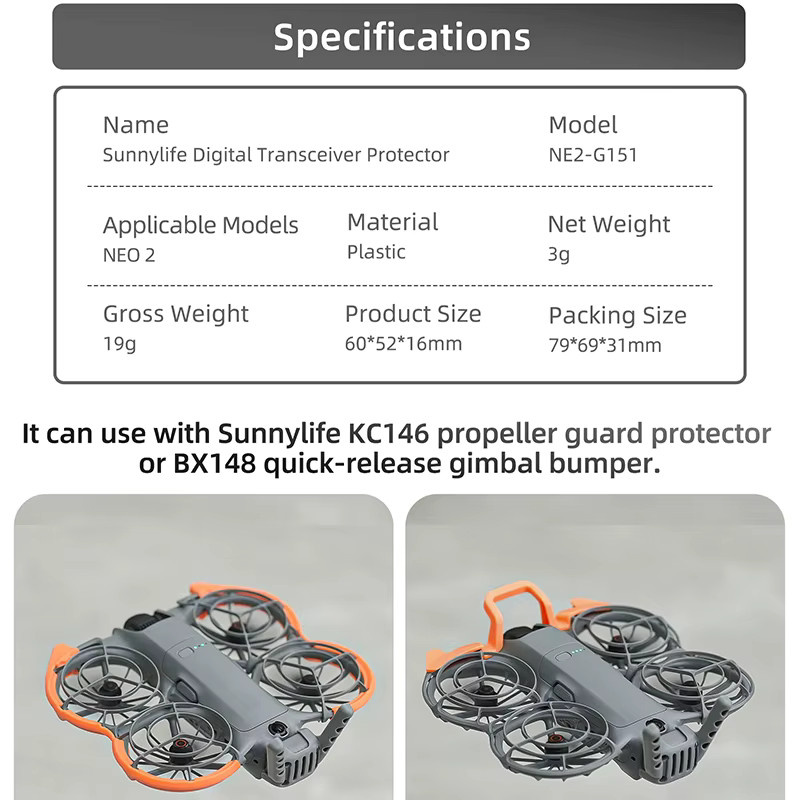 DJI Propellerschutz und Transceiver-Schutzring für DJI NEO 2 Drohnen in Grau - Bild 3