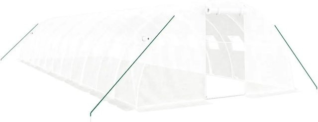 Furnicato Gewächshaus mit Stahlrahmen in Weiß, Fläche: 48 m², B/T/H: 12 x 4 x 2 m - Bild 1