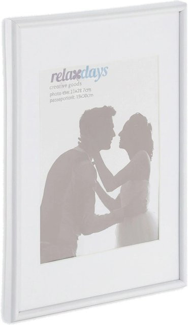 Relaxdays Bilderrahmen 2er Set A4 in Weiß aus Kunststoff mit Glas und MDF, B/T/H: 22,0 x 2,0 x 30,5 cm - Bild 1