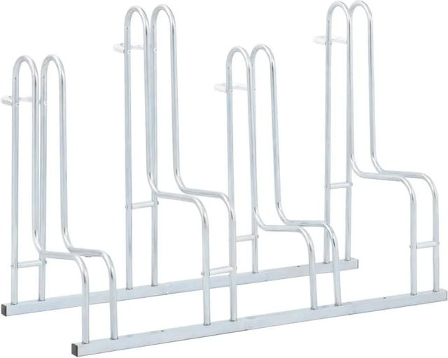 vidaXL Fahrradständer für 4 Fahrräder aus verzinktem Stahl in Silber - Bild 1