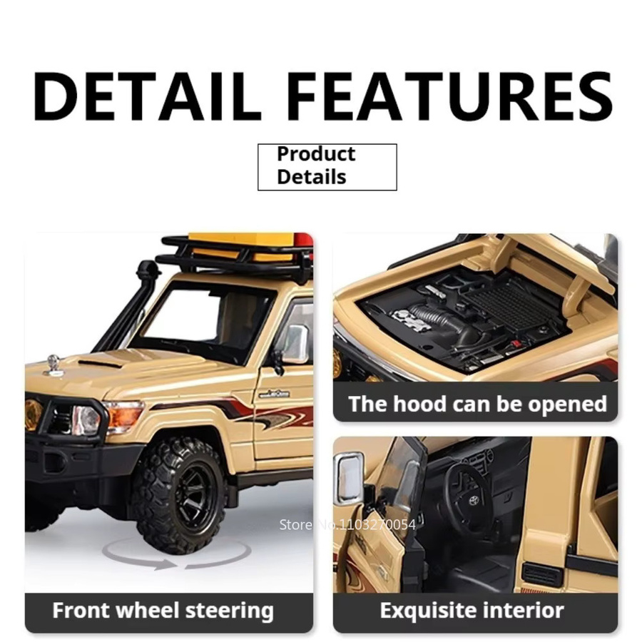 MAKEDA Land Cruiser LC79, Spielzeugauto, 1:32, Gelb, Metall - Bild 5