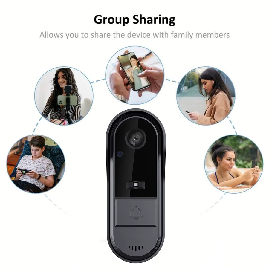 Tuya Smart WiFi Outdoor Türklingel Kamera in Schwarz mit HD Nachtsicht und Bewegungsmelder als wasserdichte visuelle Gegensprechanlage - Bild 5