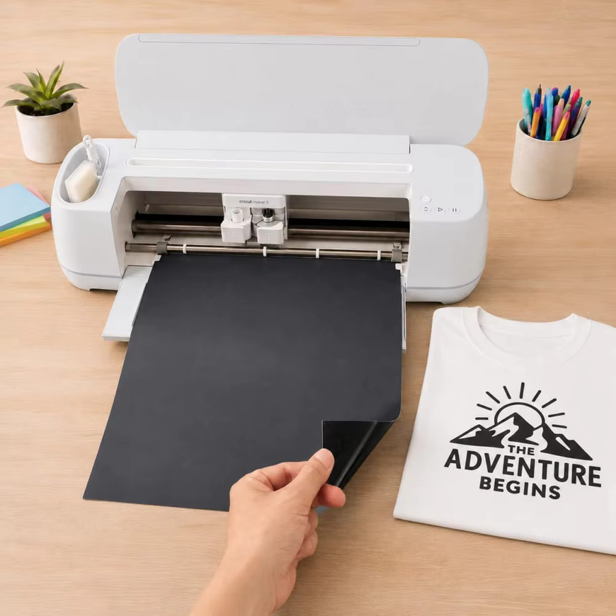 Cricut Intelligente Wärmeübertragungsfolie für T-Shirts in Schwarz und Lila für Maker 4/3 sowie Explore 5/4/3 zum Schneiden ohne Schneidematte - Bild 3