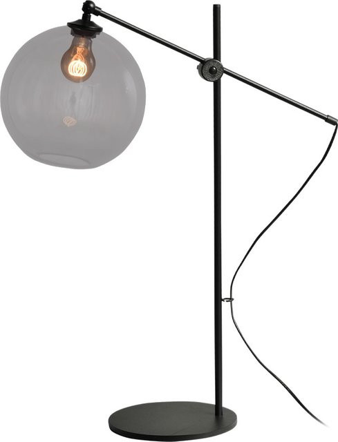 Masterlight Bella 2 Tischleuchte aus Glas und Metall in Rauchgrau transparent mit höhenverstellbarem Design - Bild 1