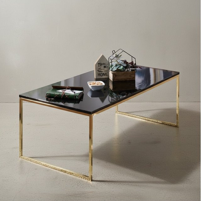 KADIMA DESIGN RIVA Couchtisch modern in Schwarz mit Metall und MDF, B/T/H: 120 x 45 x 60 cm - Bild 1