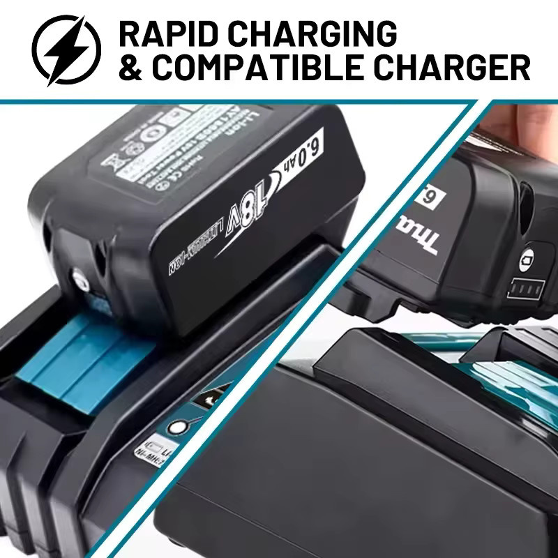 Makita 18V Li-Ion Akku 6Ah mit Akku-Indikator in Blau und Schwarz für Elektrowerkzeuge (BL1830 BL1840 BL1850) - Bild 4