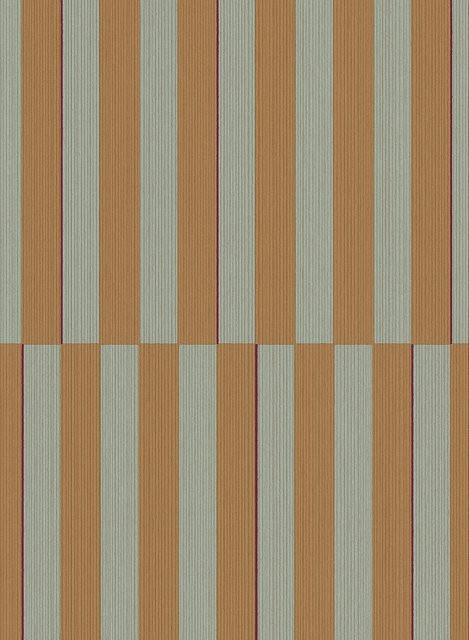 Eijffinger Wallpaper Revive 4 Tapete mit Streifenmuster in Braun/Grün aus Vlies im Vintage-Stil - Bild 1