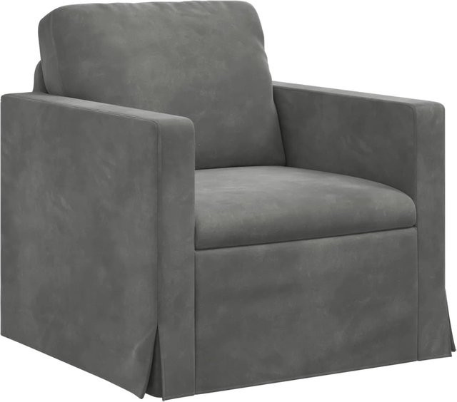 vidaXL Sofa Dunkelgrau aus Samt, B/T/H: 78 x 78 x 80 cm - Bild 1