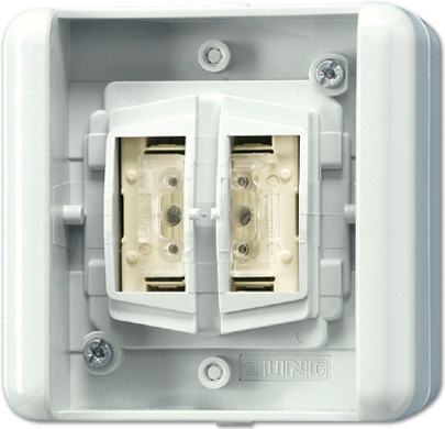 Jung KNX Taster BA 2f. Mittenstellung 8472.02 LEDW in Weiß - Bild 1