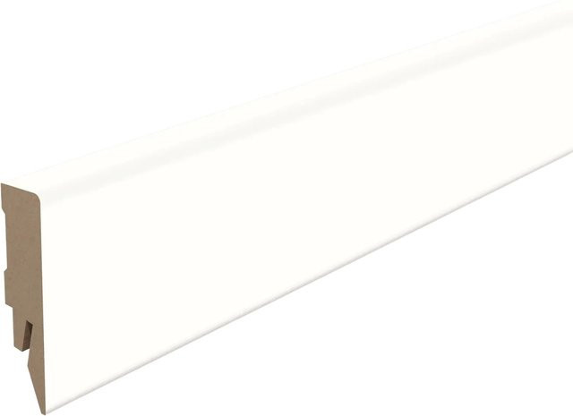 Egger Sockelleiste L201 Kubisch Weiß MDF Höhe: 6 cm, Länge: 240 cm - Bild 1