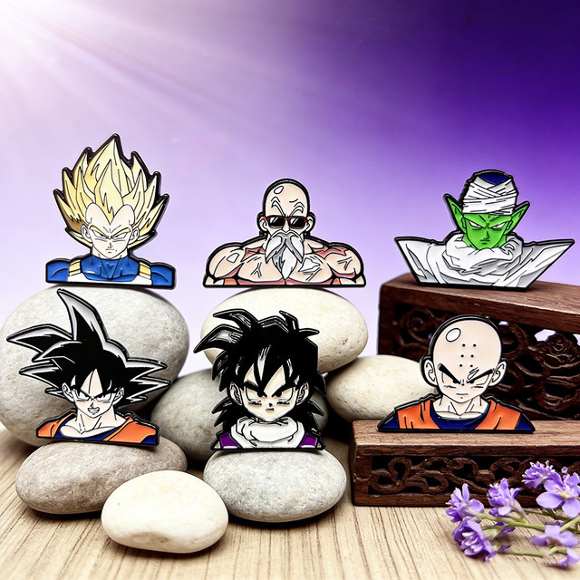 Bandai Dragon Ball Goku Charakter-Emaille-Pins, Metallbroschen, 6-teiliges Set - Bild 1