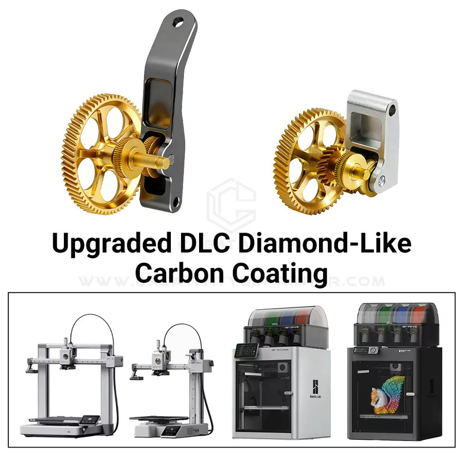 Labx1 Vollmetall-Extrudergetriebe CNC Nano-beschichteter Extrusionskopf-Getriebesatz in Gold für Lab A1, A1 Mini, P1P und P1S 3D-Drucker - Bild 2
