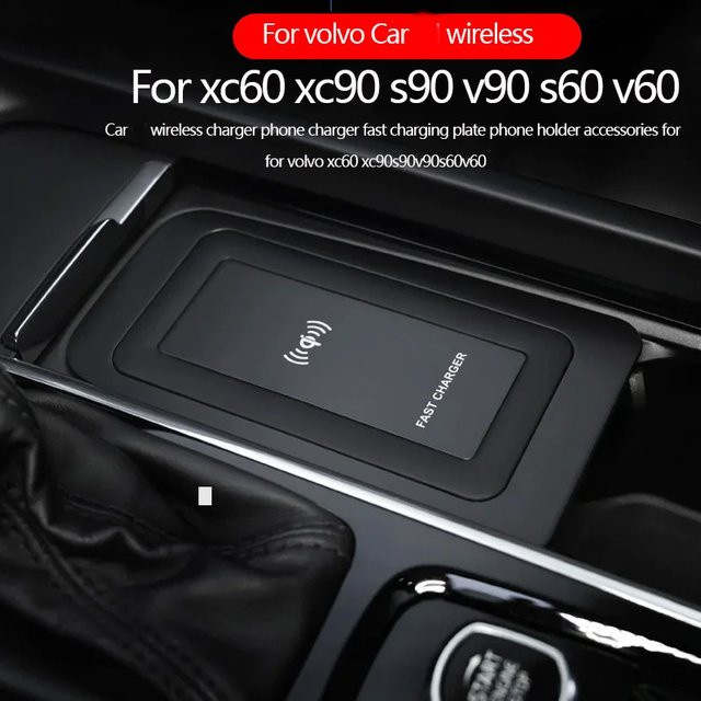 LINGLUYANG Kabelloses Auto-Ladegerät und Ladepad in Schwarz für Volvo XC90 S90 V90 XC60 S60 V60 - Bild 1