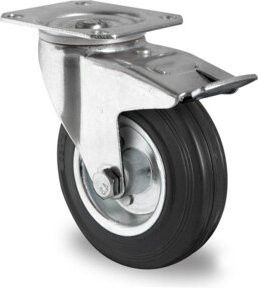 CASCOO Lenkrolle Serie SWS4 mit Totalfeststeller und Rollenlager, Durchmesser: 250 mm, verzinkter Stahl - Bild 1