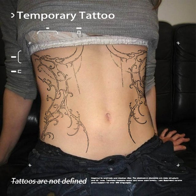 Temporäre Tattoos Gothic Kräuter-Saft-Sticker mit Dornenranken, Erwachsene - Bild 1