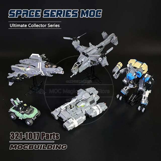 MOCBUILDING Raumflugzeug Falcon Moc, Baustein, Weltraum, Grau - Bild 1