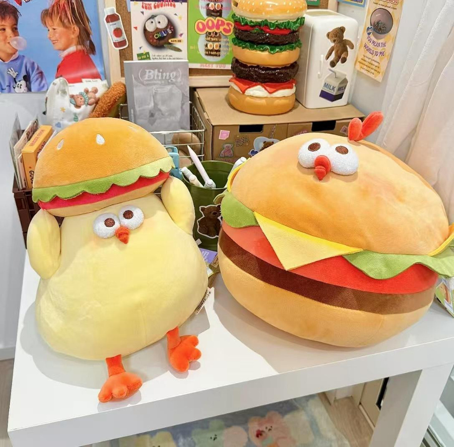 GDzaccly Burger Sandwich Pizza Hähnchen Plüschtiere Kissen Stofftier - Bild 2