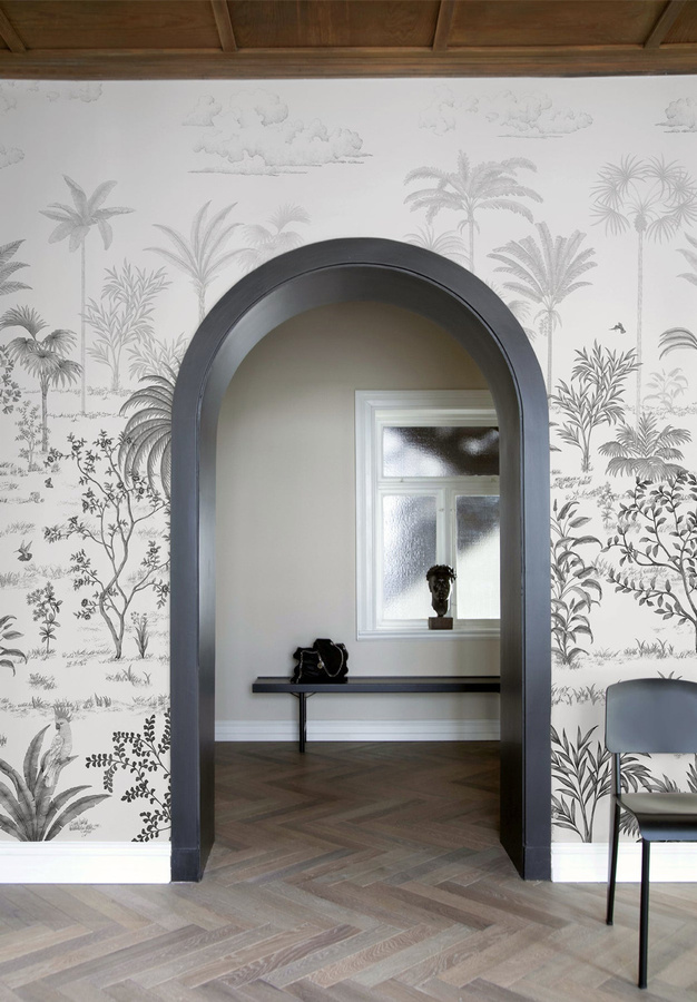 Isidore Leroy Tapete Sur la route de Samarcande Mural in Grau mit floralem und orientalischem Design - Bild 1