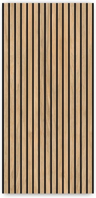 Walllux Duschrückwand Eiche Streifen in Holzoptik aus Alu-Verbund, Farbe Braun, B/H: 100 x 210 cm, Stärke: 3 mm - Bild 1