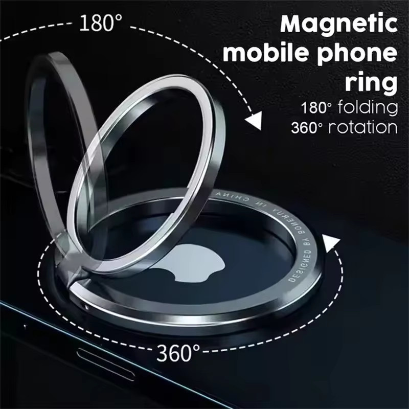 newteneight Magnetischer Metallring Handygriff und Ständer für MagSafe iPhone und Samsung, faltbare Fingerhalterung in Silber und Lila - Bild 2