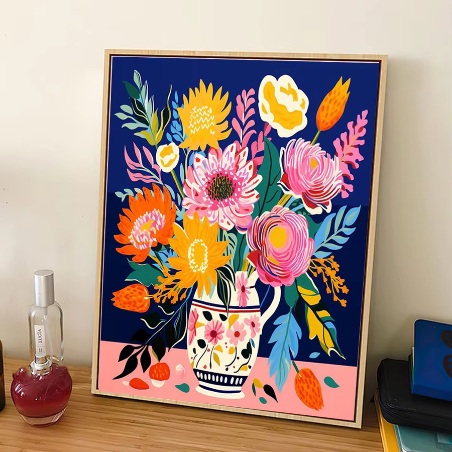 SDOYUNO Malen nach Zahlen Set mit Blumen-Motiv auf Leinwand, DIY Kunstwerk in Mehrfarben für Erwachsene - Bild 2