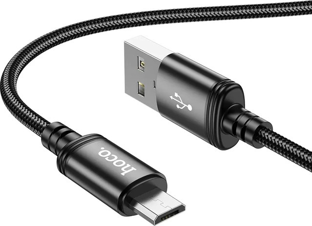HOCO X89 USB-A auf MicroUSB Lade- und Datenkabel, 18W, Schwarz, 1m - Bild 1