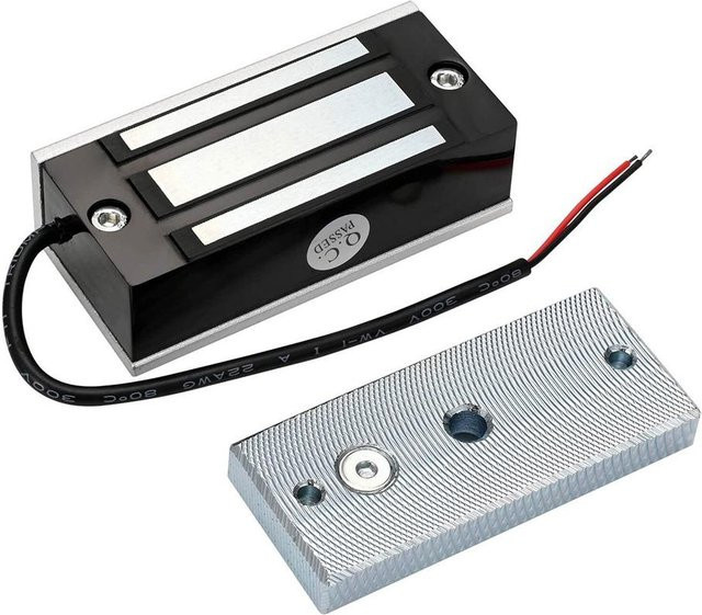 CDjunxue Elektroschloss Magnetverschluss für Türzugang, 12V/24V, 60KG/100Lbs, Aluminium, Silber, Wandmontage - Bild 1