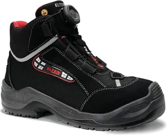 Elten Sicherheitsstiefel Sander Boa ESD S3 in Schwarz-Grau-Rot mit Cordura-Textil, Größe 41 - Bild 1
