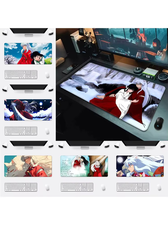 Rutschfestes Anime Inuyasha Mauspad XXL mit HD-Druck für PC und Gamer, B/T: 90 x 40 cm, Multicolour - Bild 3