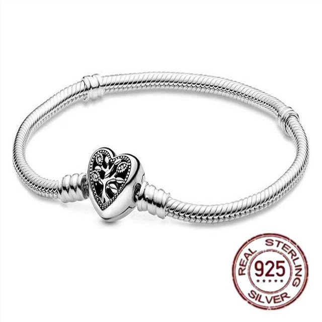 DR-Jewelry Kette 925 Silber, herzförmige Krone, Schlangenknochen, 20 cm, Damen - Bild 1