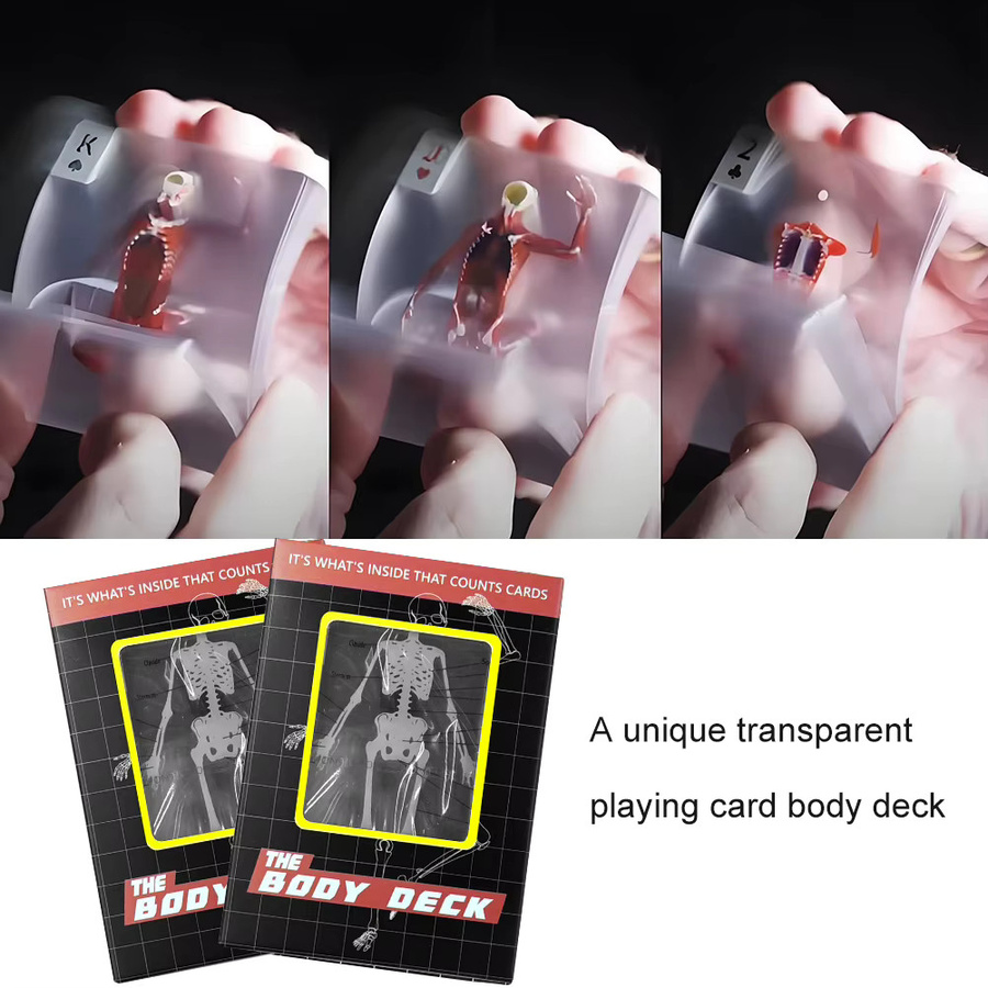 Alloet The Body Deck Cards, transparente Spielkarten, Kunststoff - Bild 3