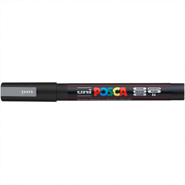 uni POSCA-Marker PC-3M Permanent Marker mit Pigmenttinte in Silber, Strichbreite 0,9-1,3 mm - Bild 1