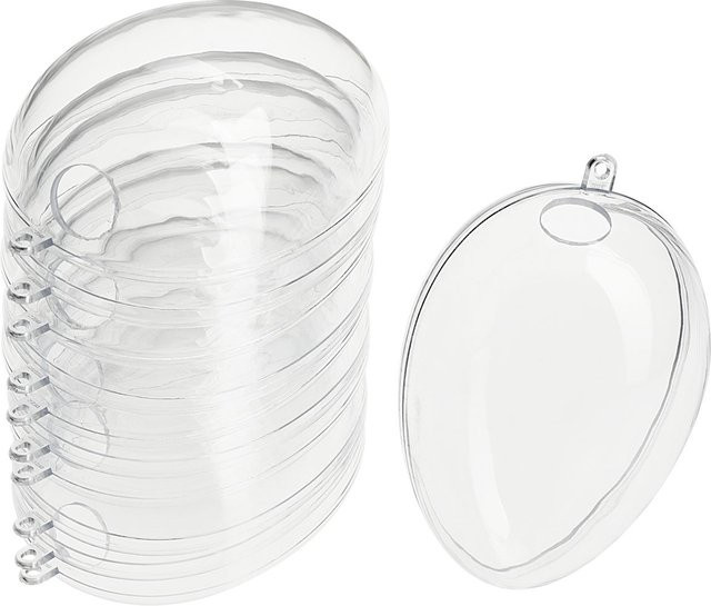 VBS Acryl-Ostereier mit Bohrung, transparent, 6 Stück, Höhe: 10 cm - Bild 1