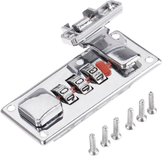 Passwortschloss Riegel Silber für Schmuckschatullen und Holzkisten, B: 65 mm, T: 29 mm - Bild 1
