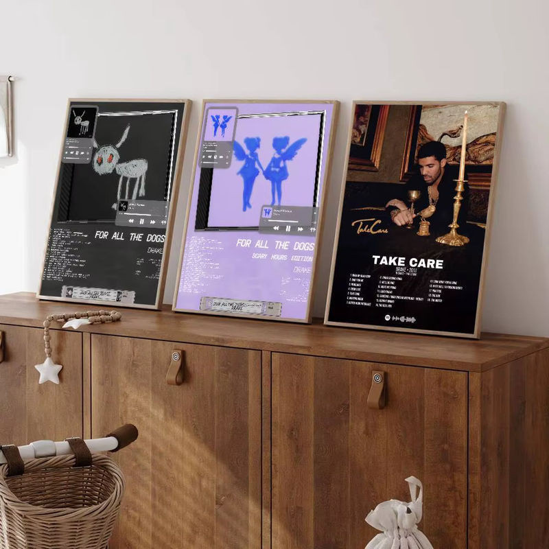 Vintage Film- und Musikposter im Retro-Stil aus braunem Kraftpapier für Hundefans als DIY-Wanddekoration oder Tischaufstellung - Bild 1