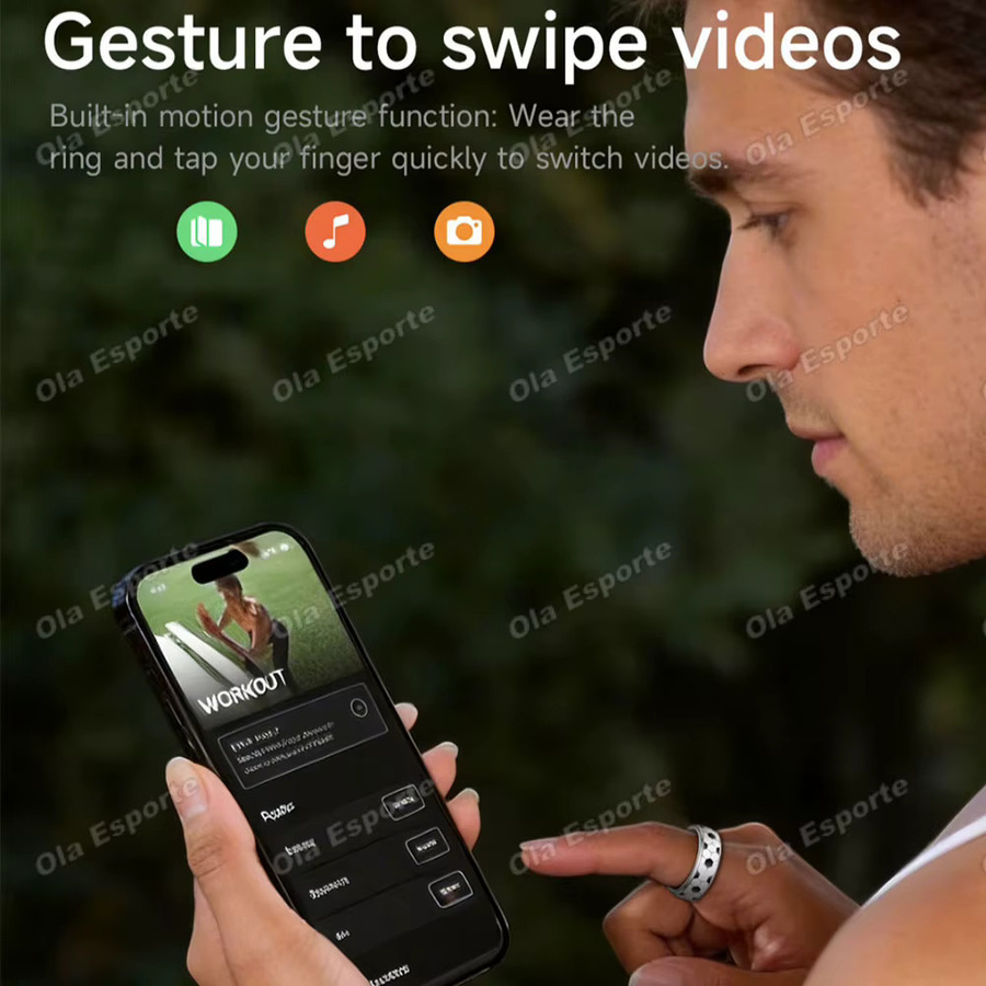 Ola Esporte Smart Ring mit Vibrationsalarm, Gestensteuerung und Gesundheitsmonitor für Männer und Frauen - Bild 4