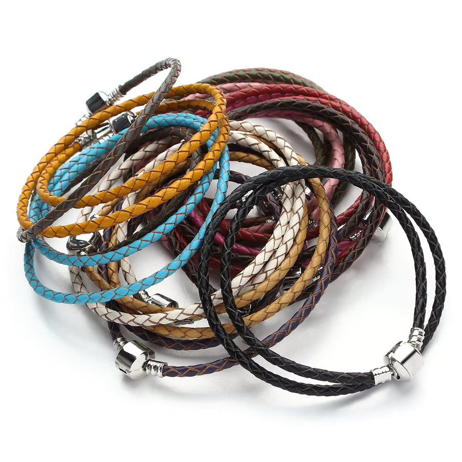 louleur Lederarmband, geflochten, Doppel-Schicht, Unisex - Bild 3