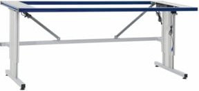 Rocholz Tischgestell E SYSTEM FLEX in Aluminium, Farben: RAL9006/5010, B/T/H: 200 x 80 x 69-109 cm - Bild 1